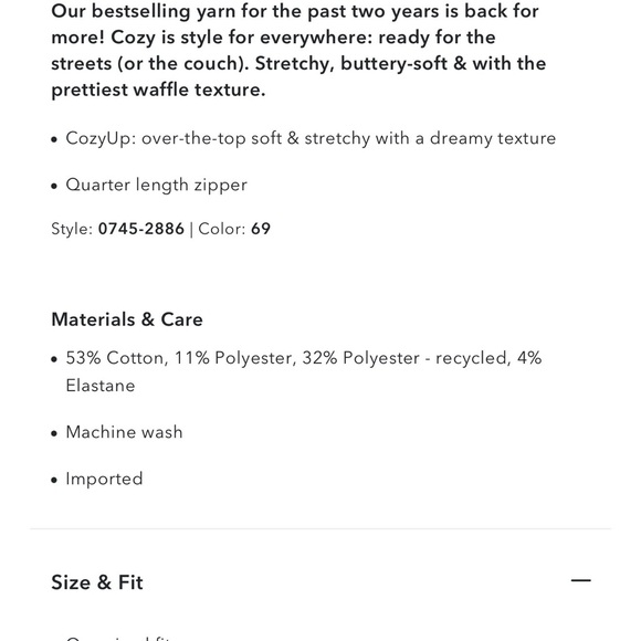 Aerie Cozy Up Waffle Quarter Zip Sweater Small - Picture 3 of 10